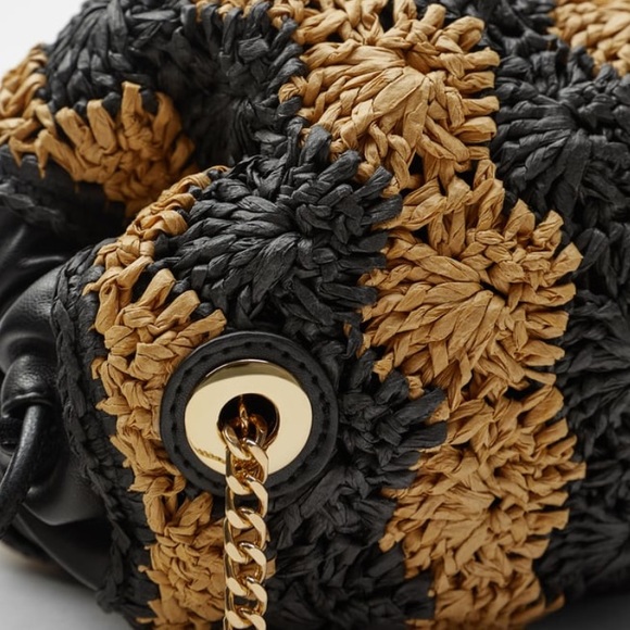 NWT Zara Woven Bucket Purse - Picture 3 of 9